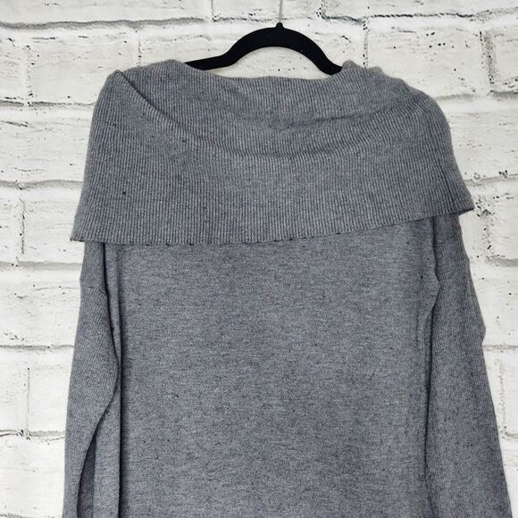 Caslon 3-in-1 Side Slit Convertible Cowl Neck Sweater Tunic Size Large Gray - Picture 10 of 12